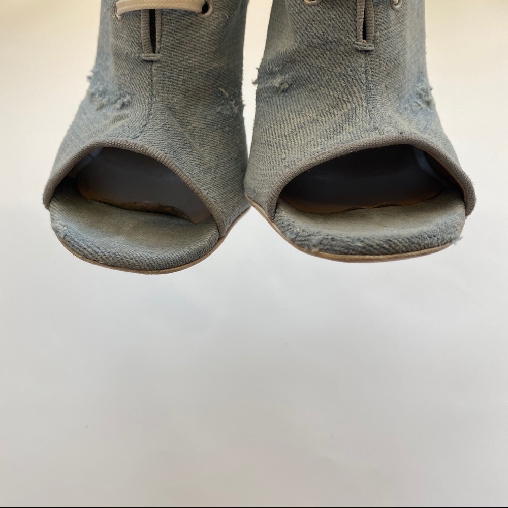 Off-White Virgil Abloh Distressed Denim Booties 37 - Picture 7 of 10